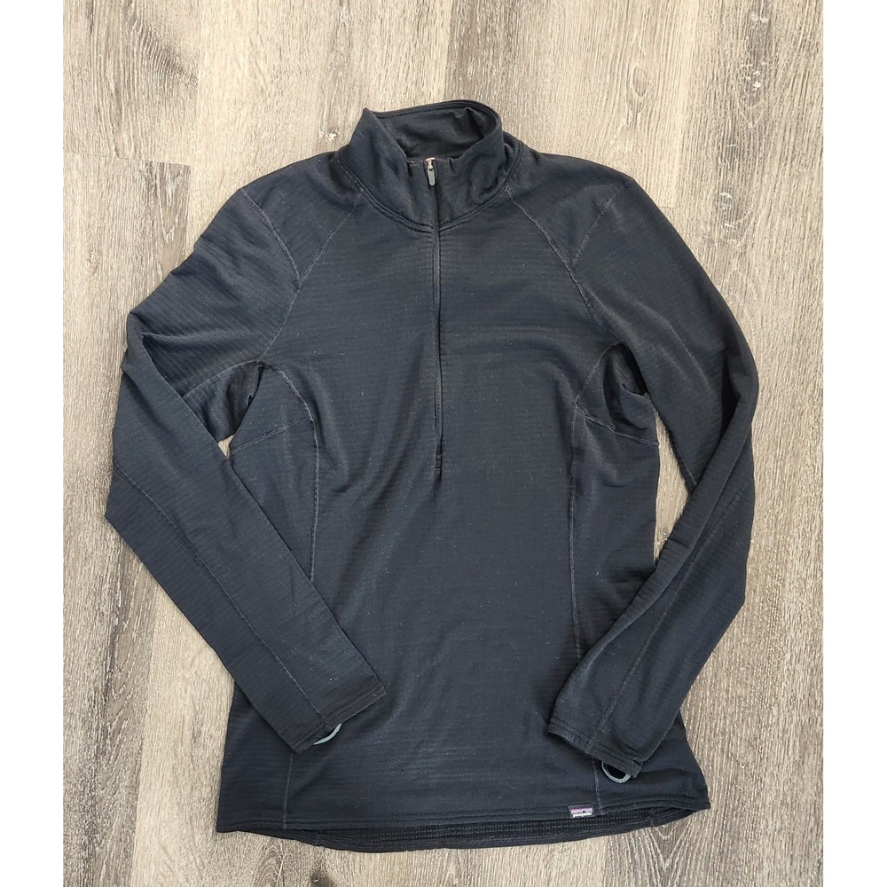 Patagonia Capilene Thermal Weight Zip Neck Baselayer Black Women's Medium 43672